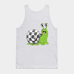 Snail at Chess with Chessboard Tank Top